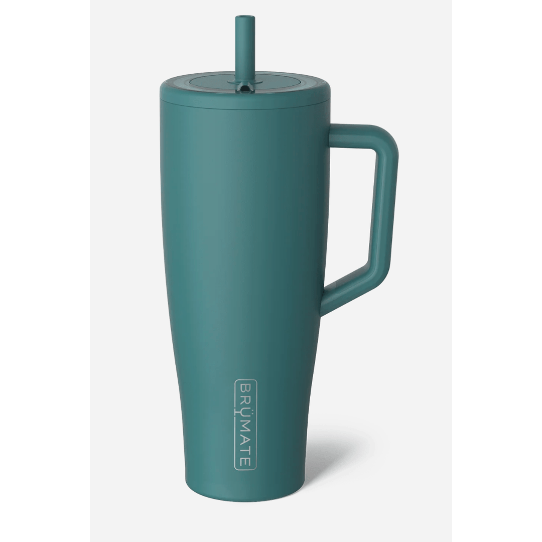 teal tumbler with straw