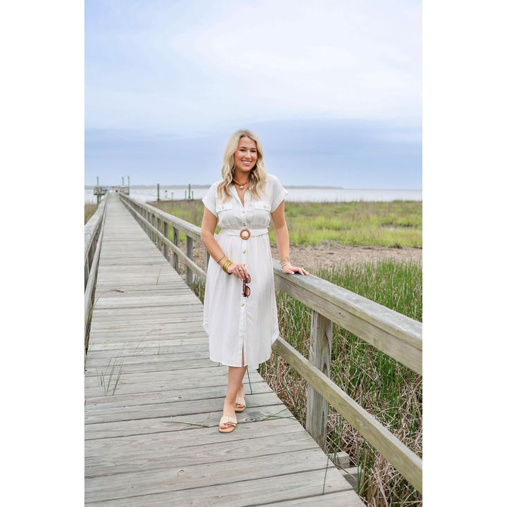 Elsie Off White Dolman Sleeve Midi Dress