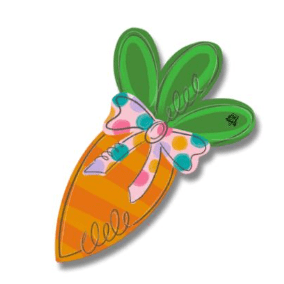 carrot mini with a bow on a white background