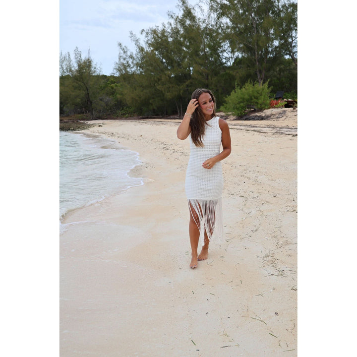 Emmie Ivory Bottom Tassel Dress