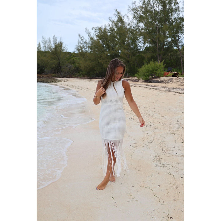 Emmie Ivory Bottom Tassel Dress