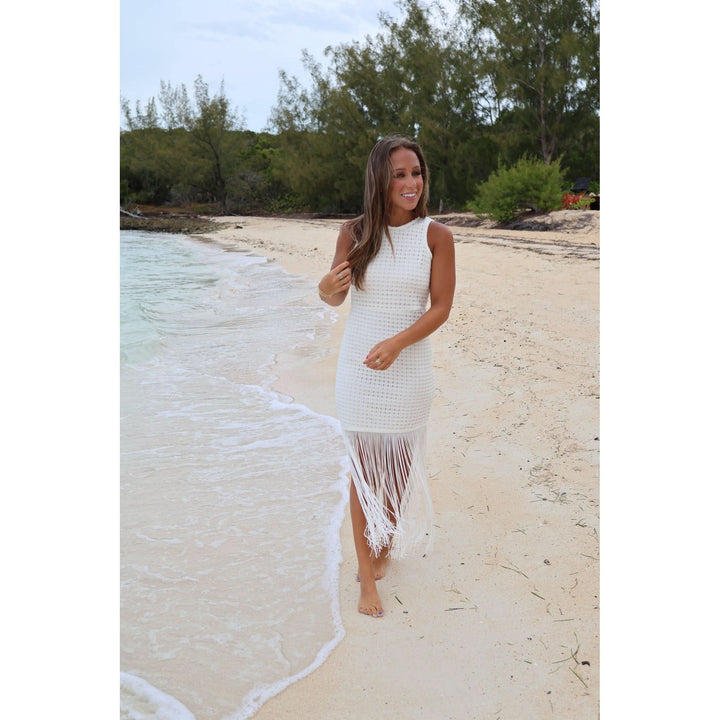 Emmie Ivory Bottom Tassel Dress