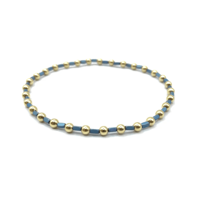 blue and gold bracelet