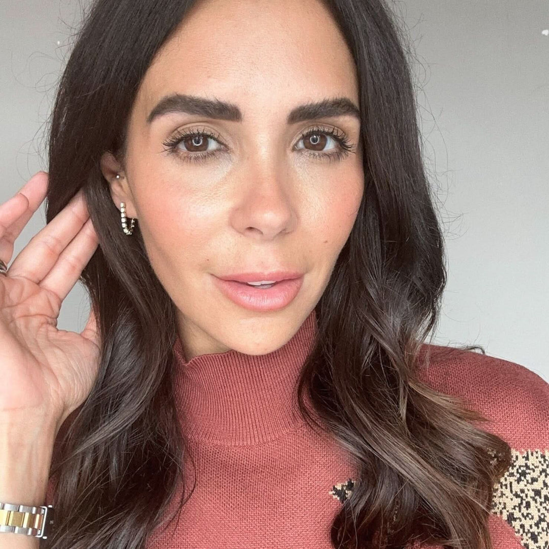 1-inch Sheila Fajl earrings with droplet-shaped crystals