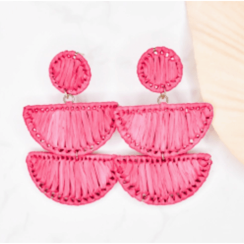 Pink tiered earrings