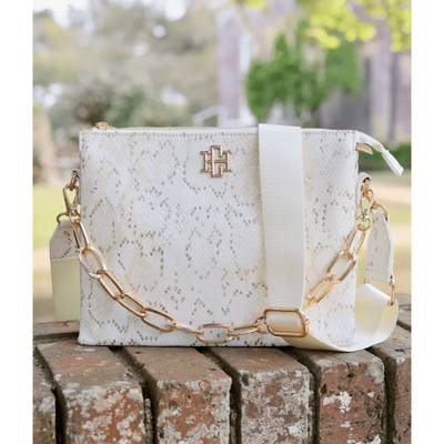 White and gold purse