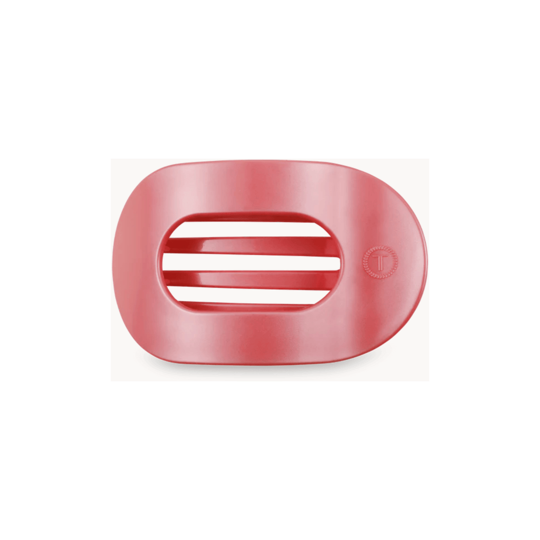 Teleties Calming Coral Medium Flat Round Hair Clip