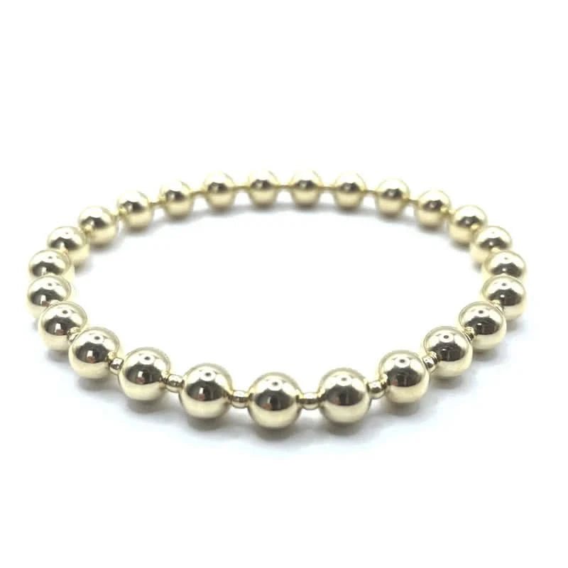 Erin Gray 6mm+2mm+6mm Gold Filled Waterproof Dimension Bracelet 6.5 in