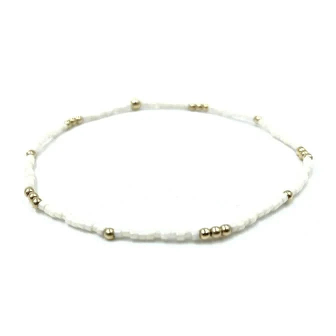 Erin Gray 2mm Newport Cotton + Gold Filled Waterproof Bracelet 6.5 in
