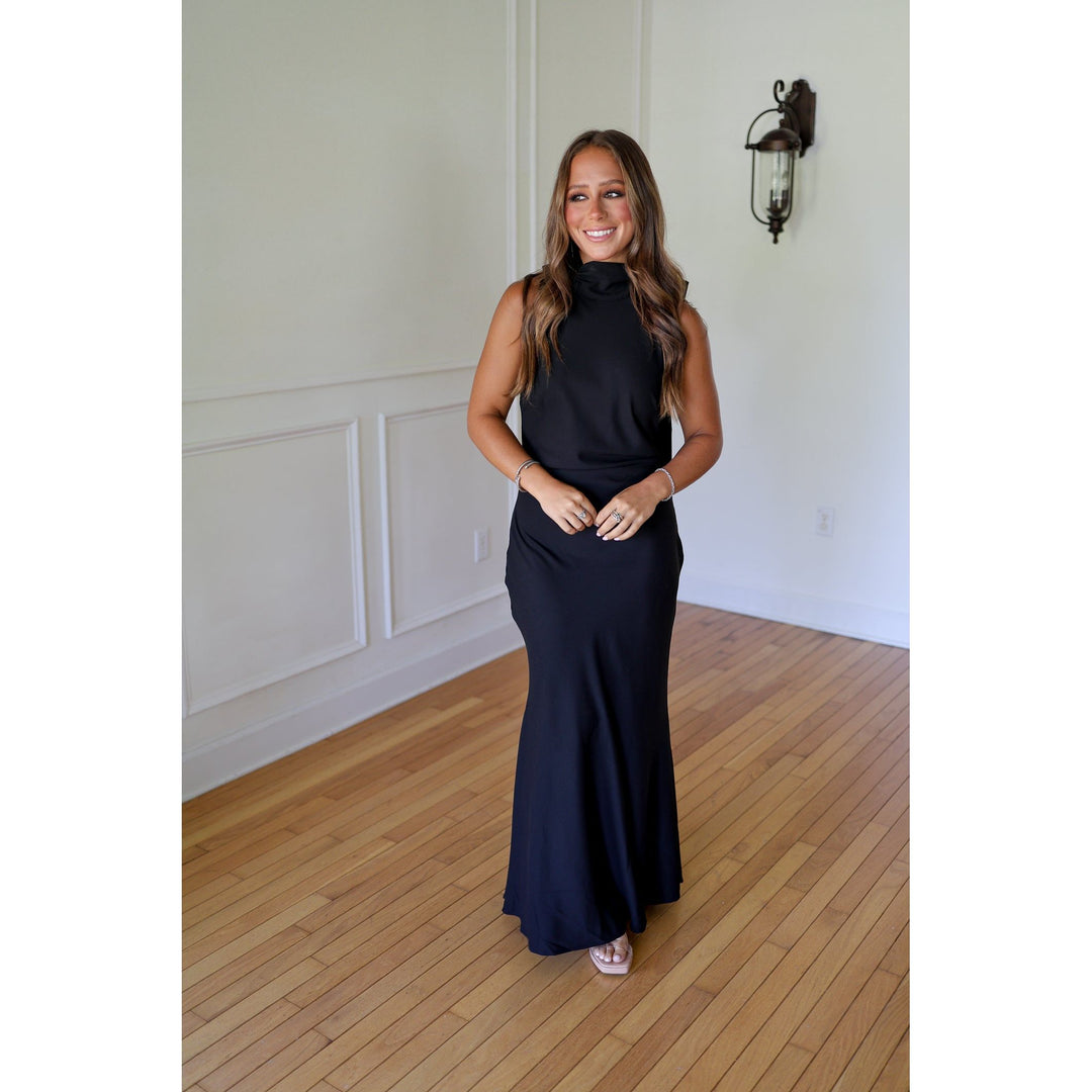 black maxi dress
