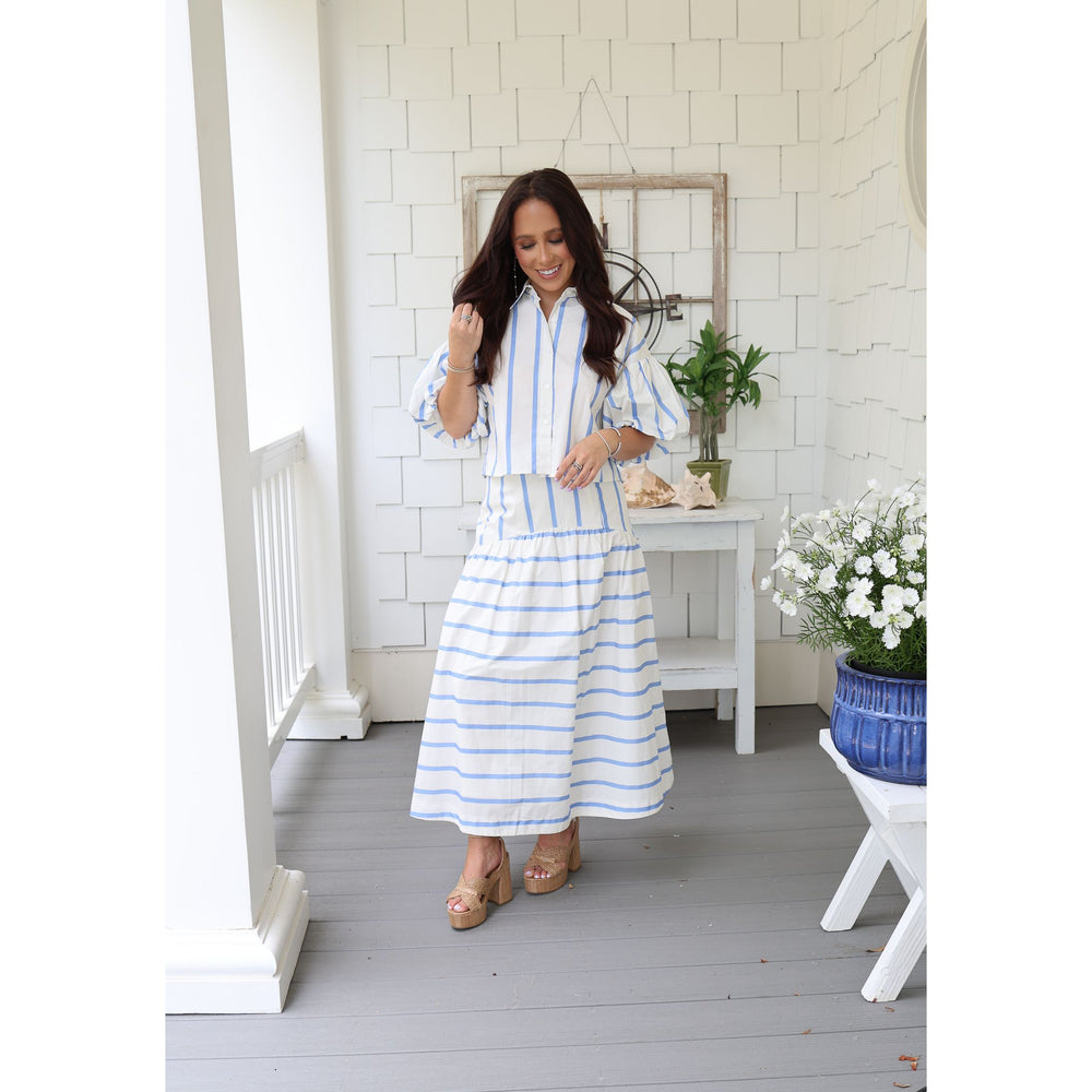 striped maxi skirt