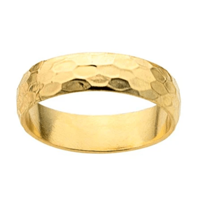 gold hammered ring