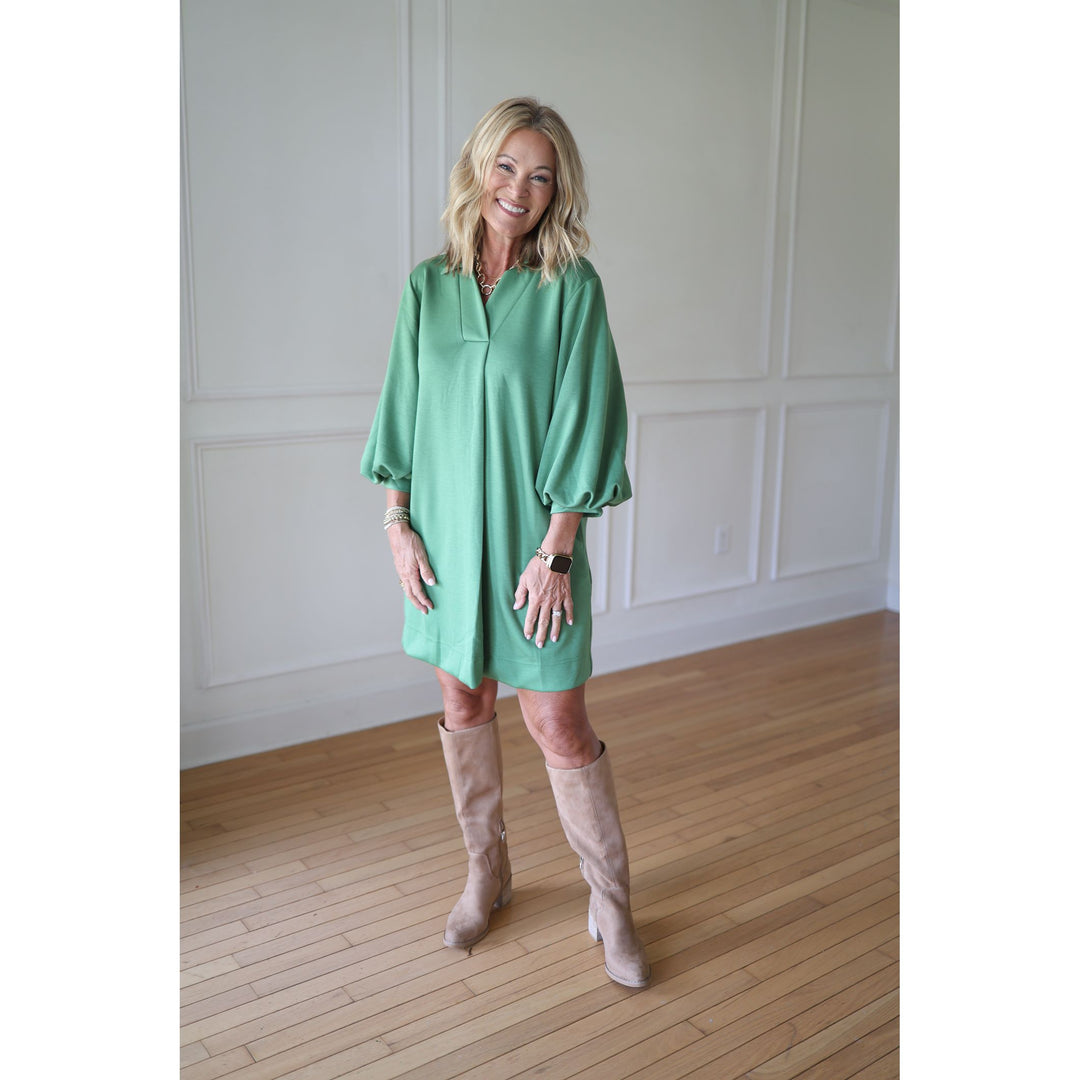 green dress