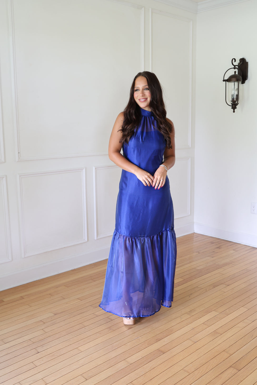 Blue Organza Maxi Dress