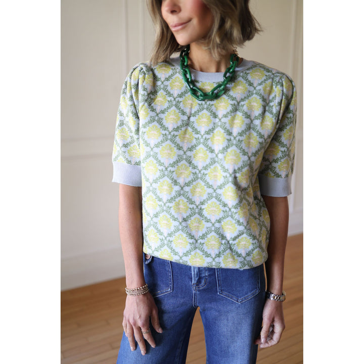 Women's Green and Blue Sweater