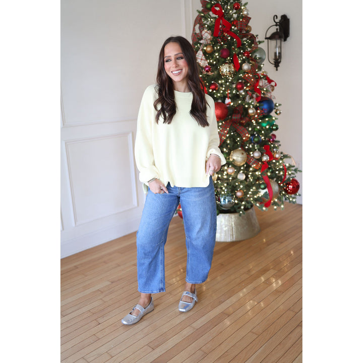 Quinn Yellow Drop Shoulder Sweater