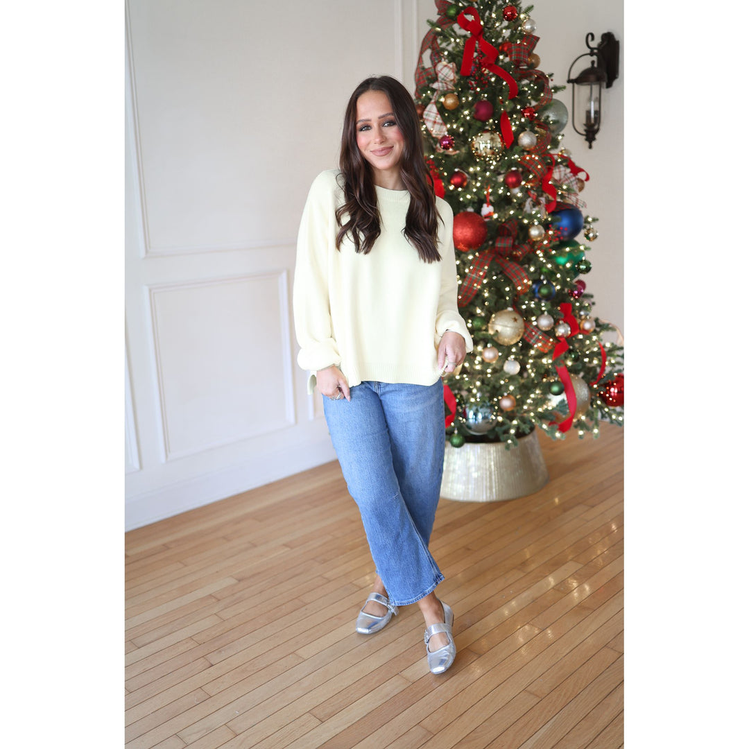 Quinn Yellow Drop Shoulder Sweater