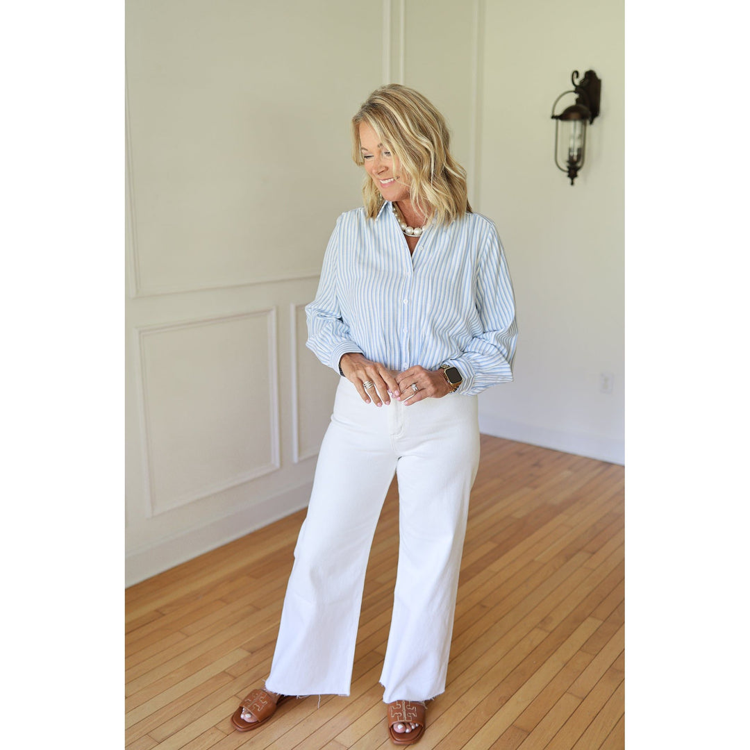 Claire Straight Wide Leg Denim Pants