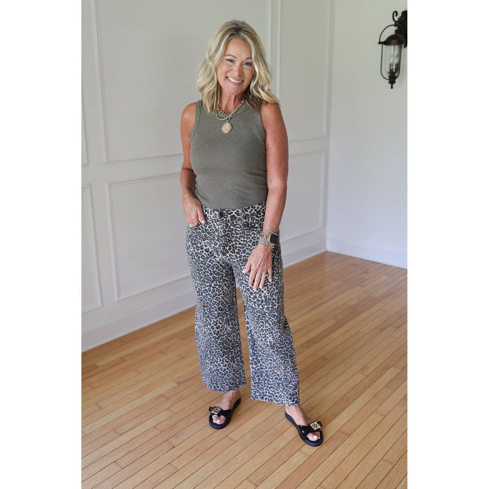 leopard jeans