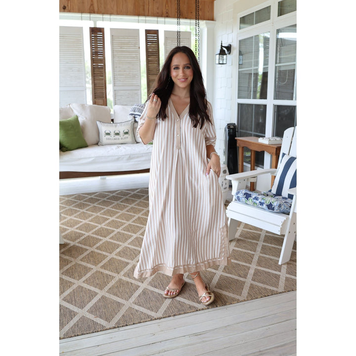 Isla Striped Midi Dress