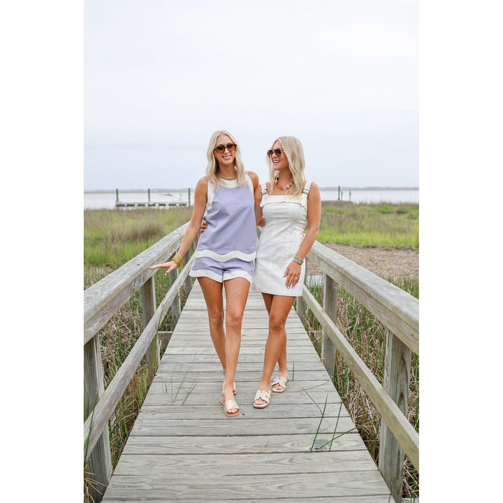 Brianna Linen Wave Shorts Set