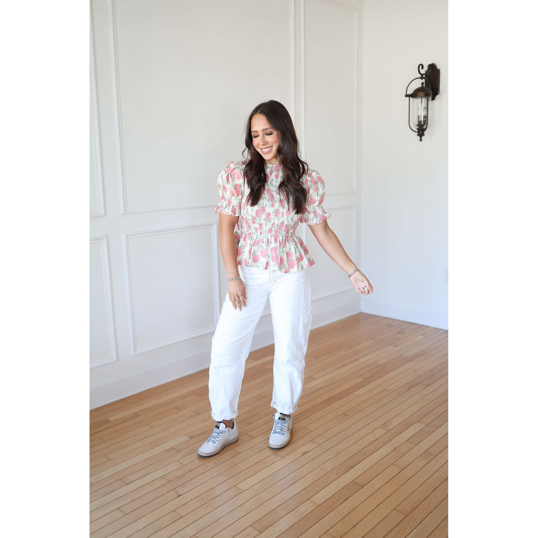 Charlie Floral Smocked Blouse