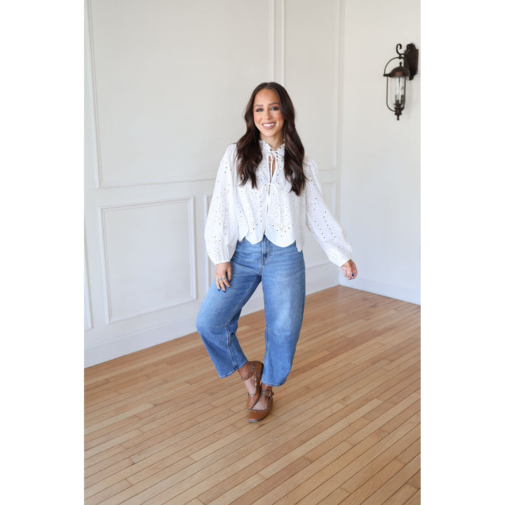 Alisa White Eyelet Blouse