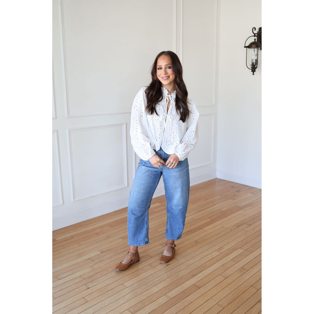 Alisa White Eyelet Blouse