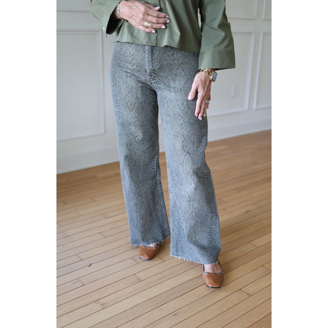 Henley Olive Snake Print Pants