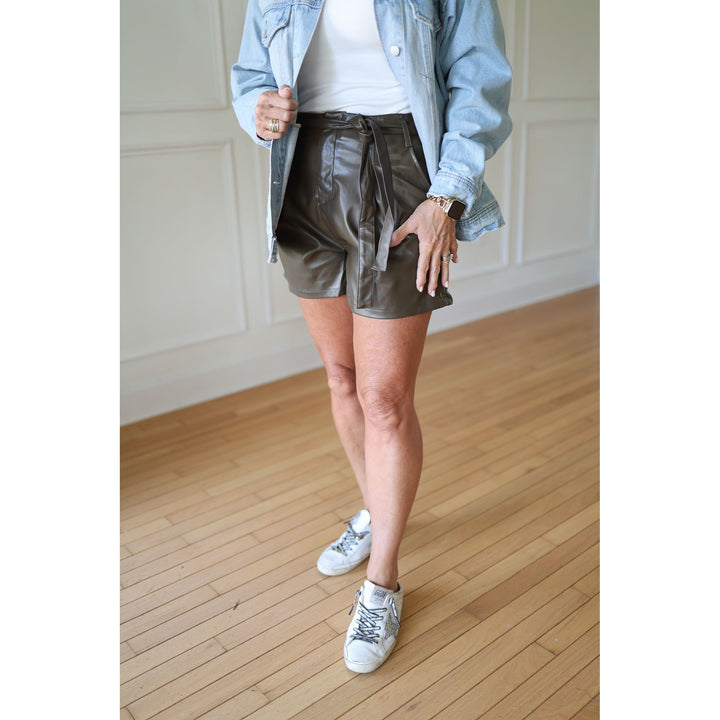 Korin Faux Leather Shorts