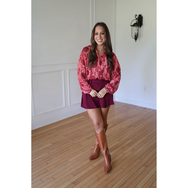 Eve Burgundy Corduroy Skort