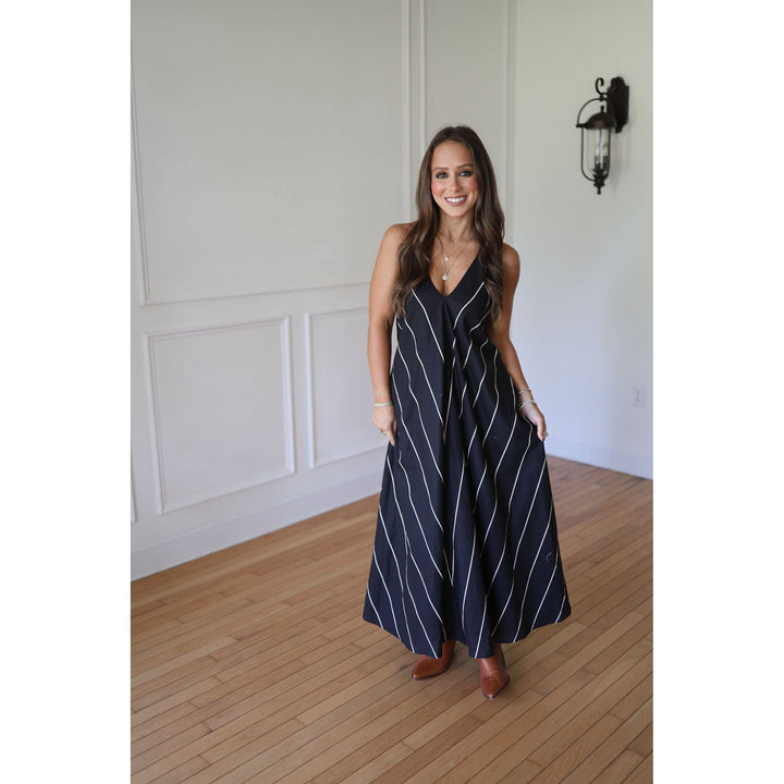 Sloan Black and Tan Asymmetrical Dress