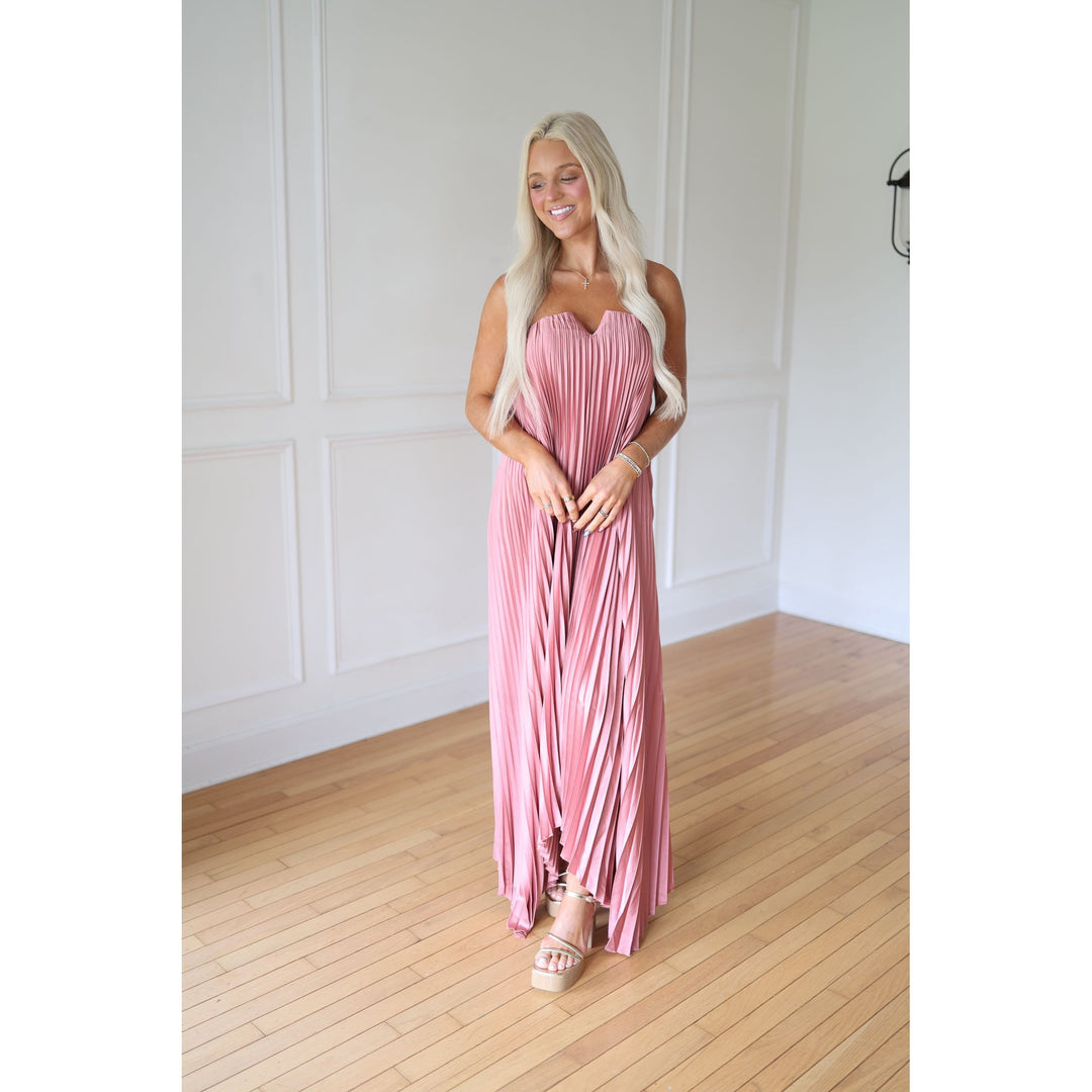 Moonlit Pleats Maxi Dress