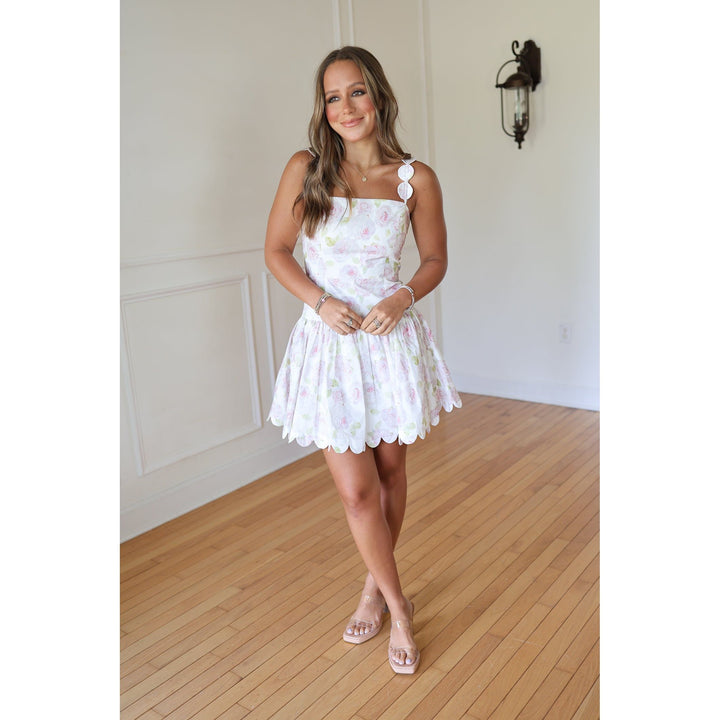 McKallen Off White Printed Mini Dress