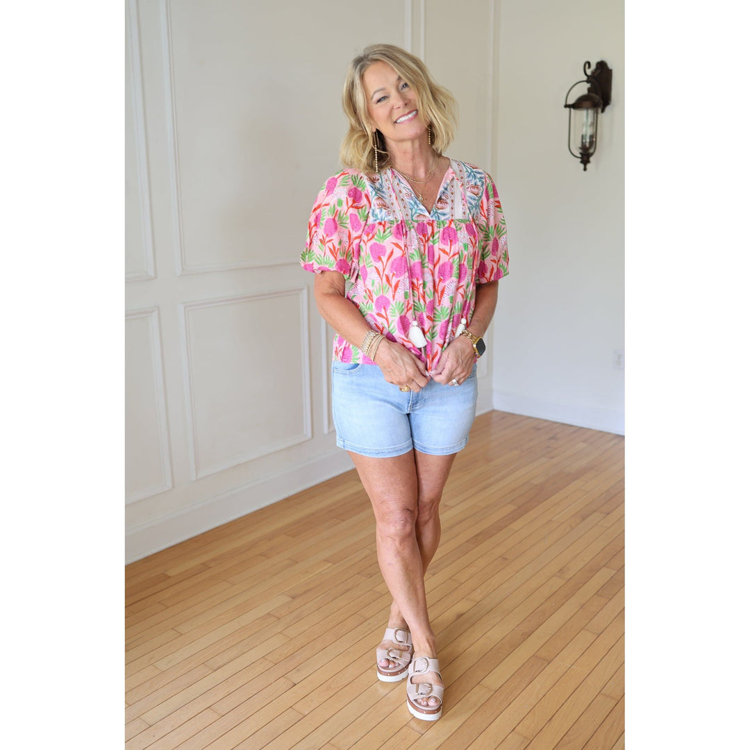 Risen Rowan High Rise Seam Detailed Shorts