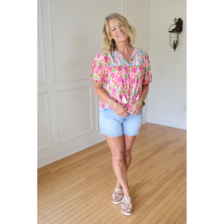 Risen Rowan High Rise Seam Detailed Shorts