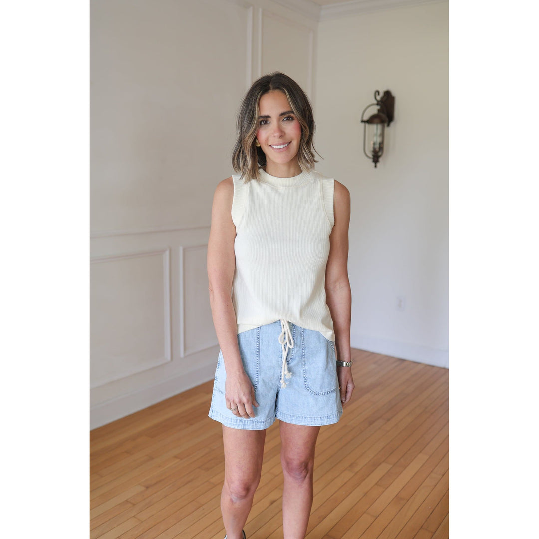 Clear Blue Sky Slouchy Shorts