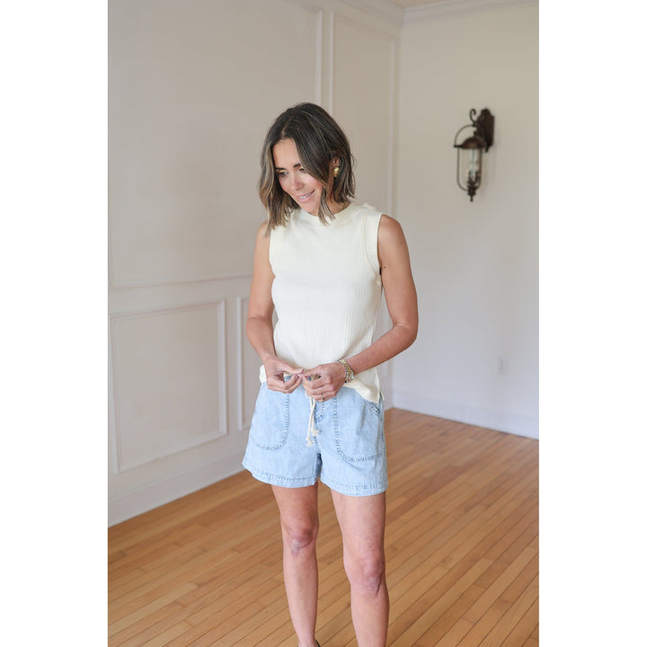 Clear Blue Sky Slouchy Shorts