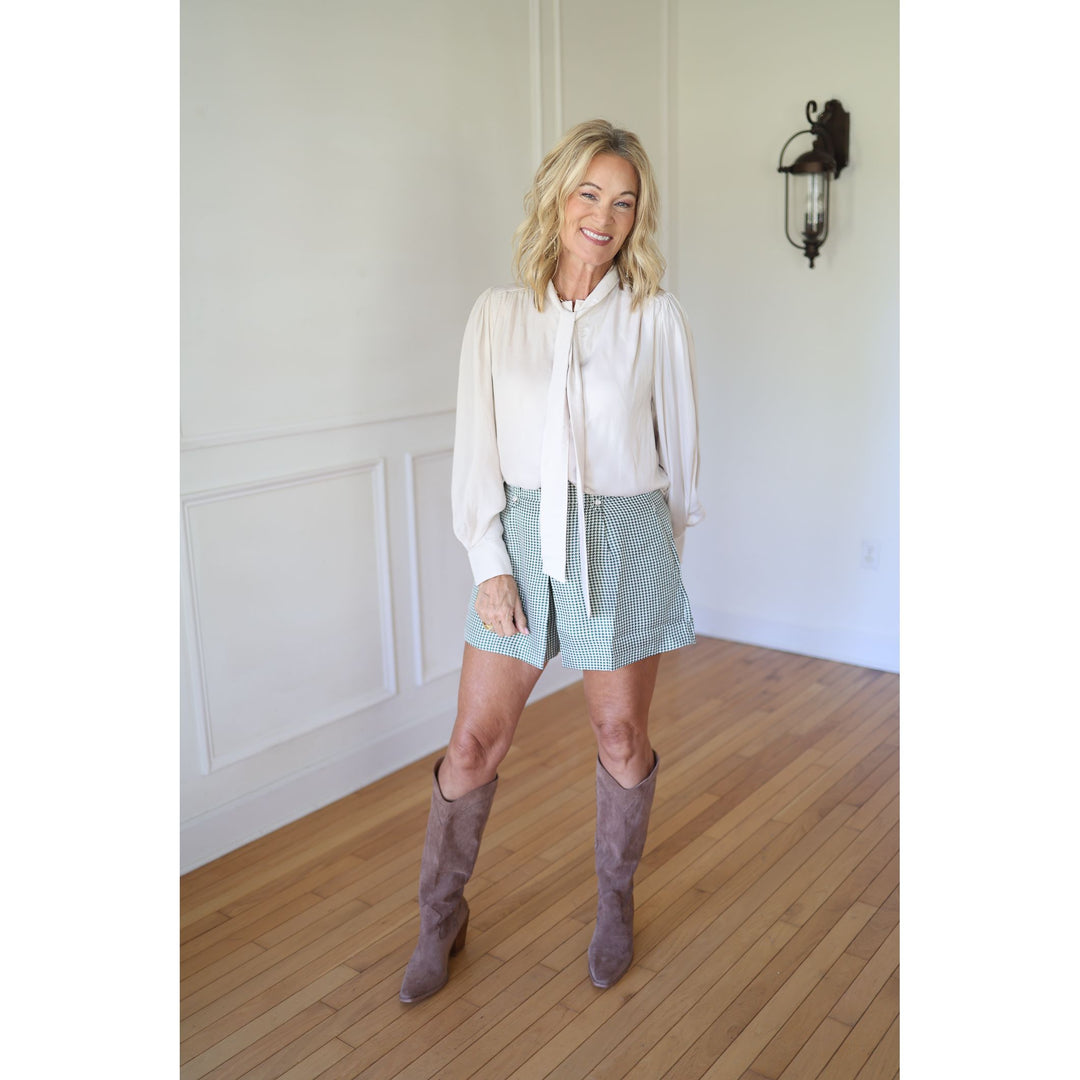 London Houndstooth Pleated Skort