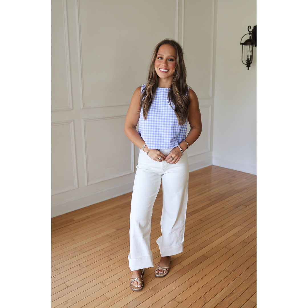 Kennedy Blue Checkered Blouse