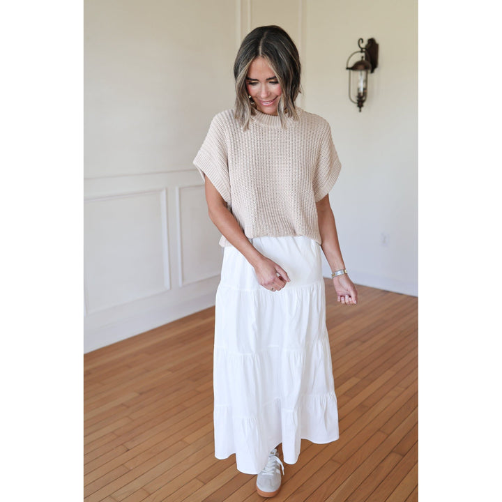 Eleena Mixed Material Midi Dress
