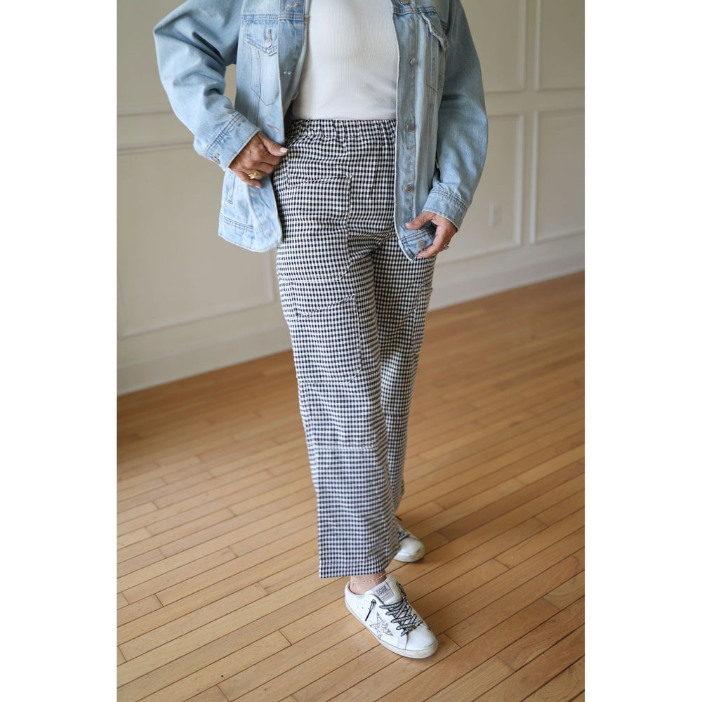 black and white gingham pants