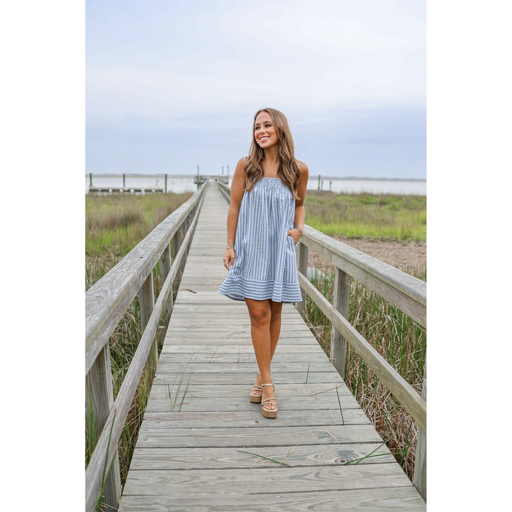 Camie Light Blue Woven Sundress