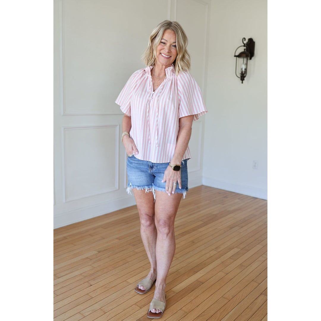 Carlisle White and Pink Top