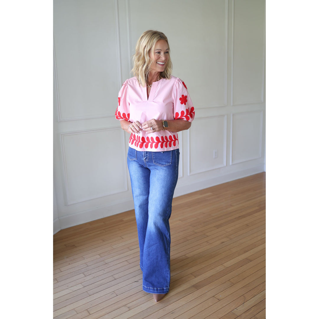 Pink and Red Top