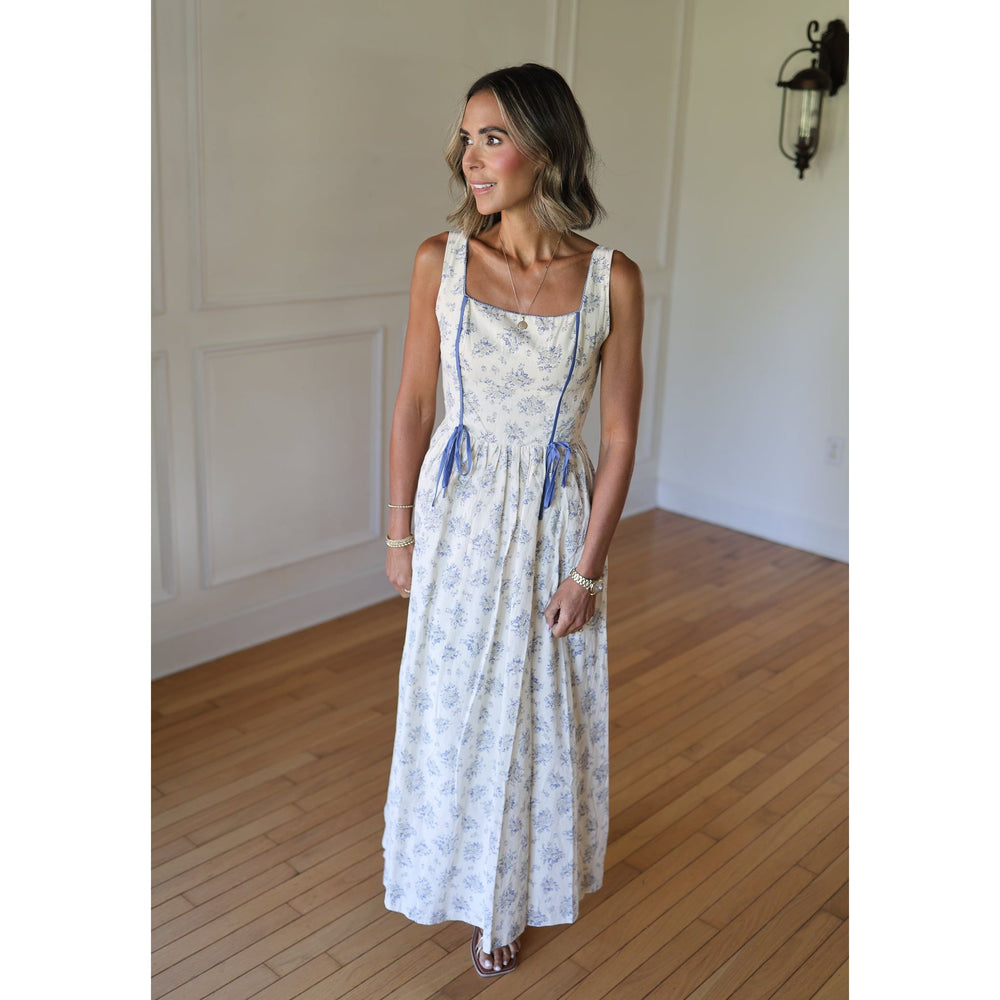 blue floral dress women's