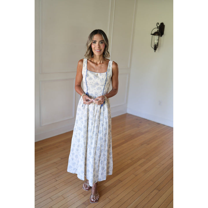 dress with blue flowers