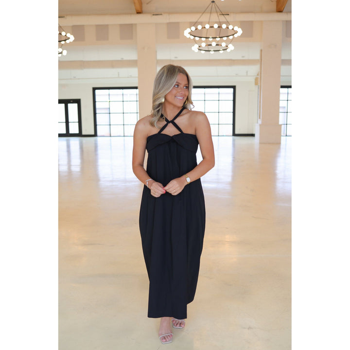 Cova Halter Tie Neck Maxi Dress