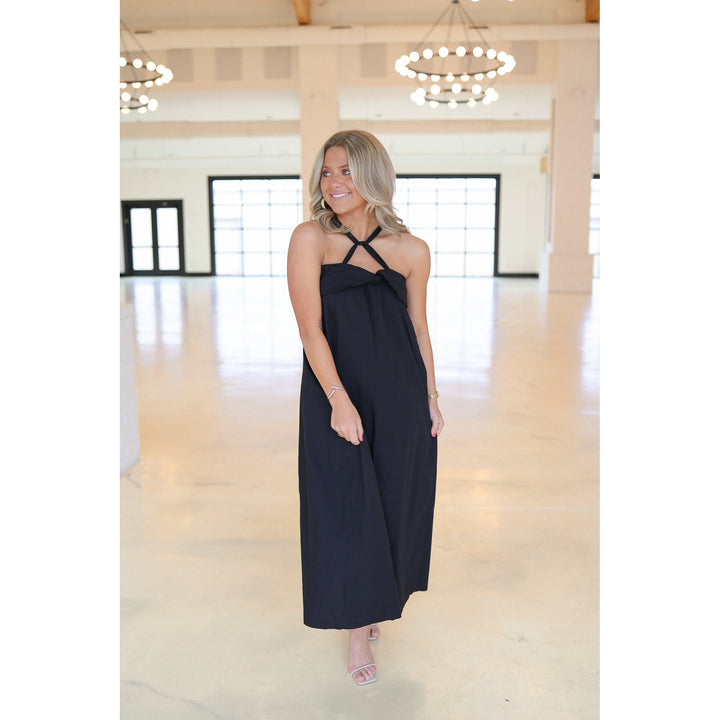 Cova Halter Tie Neck Maxi Dress