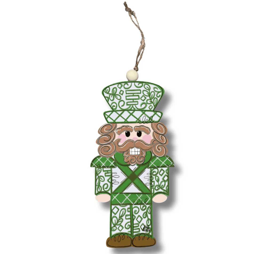 green nutcracker ornament